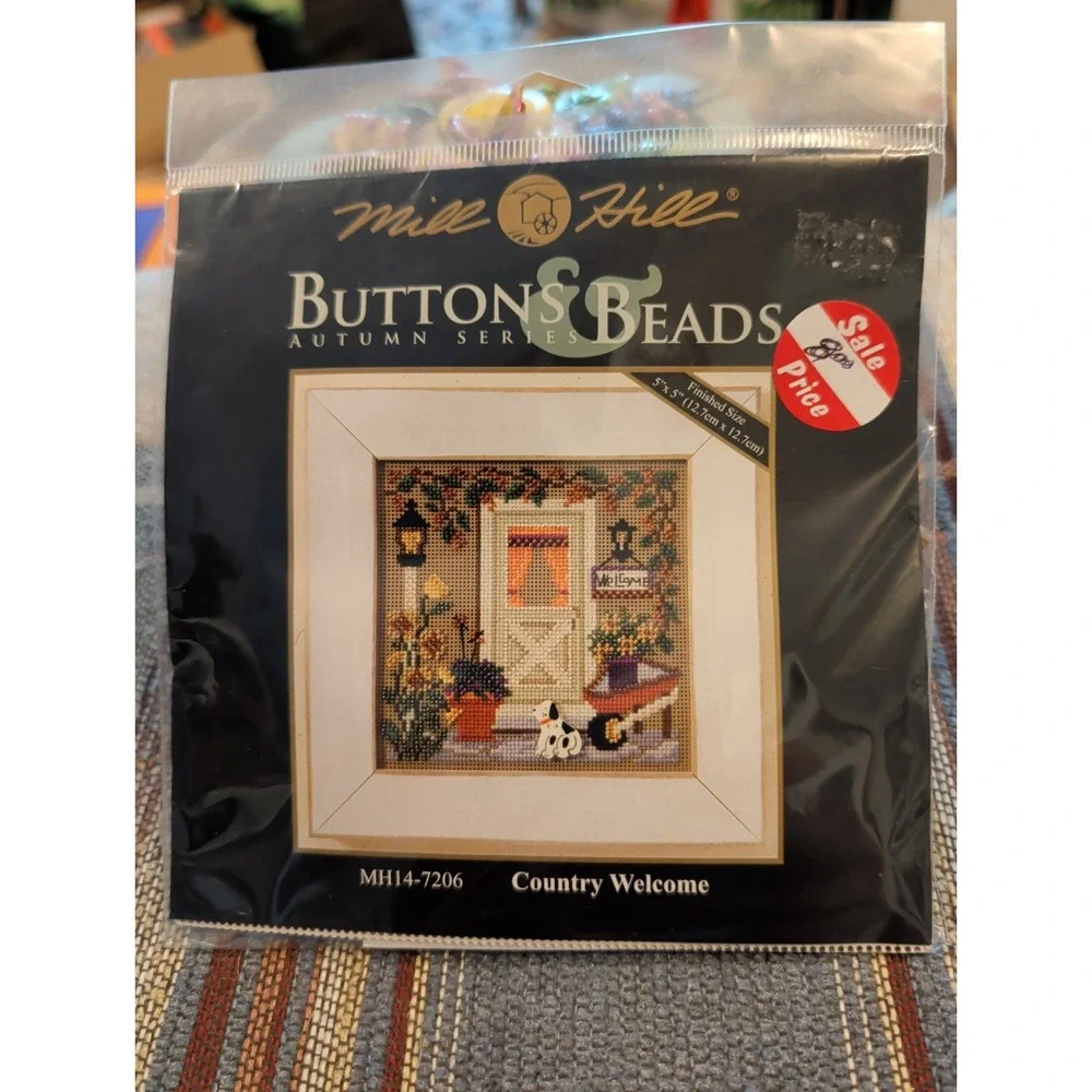New Vintage Kit Mill Hill Buttons Beads Autumn Series MH14-7206 Country Welcome